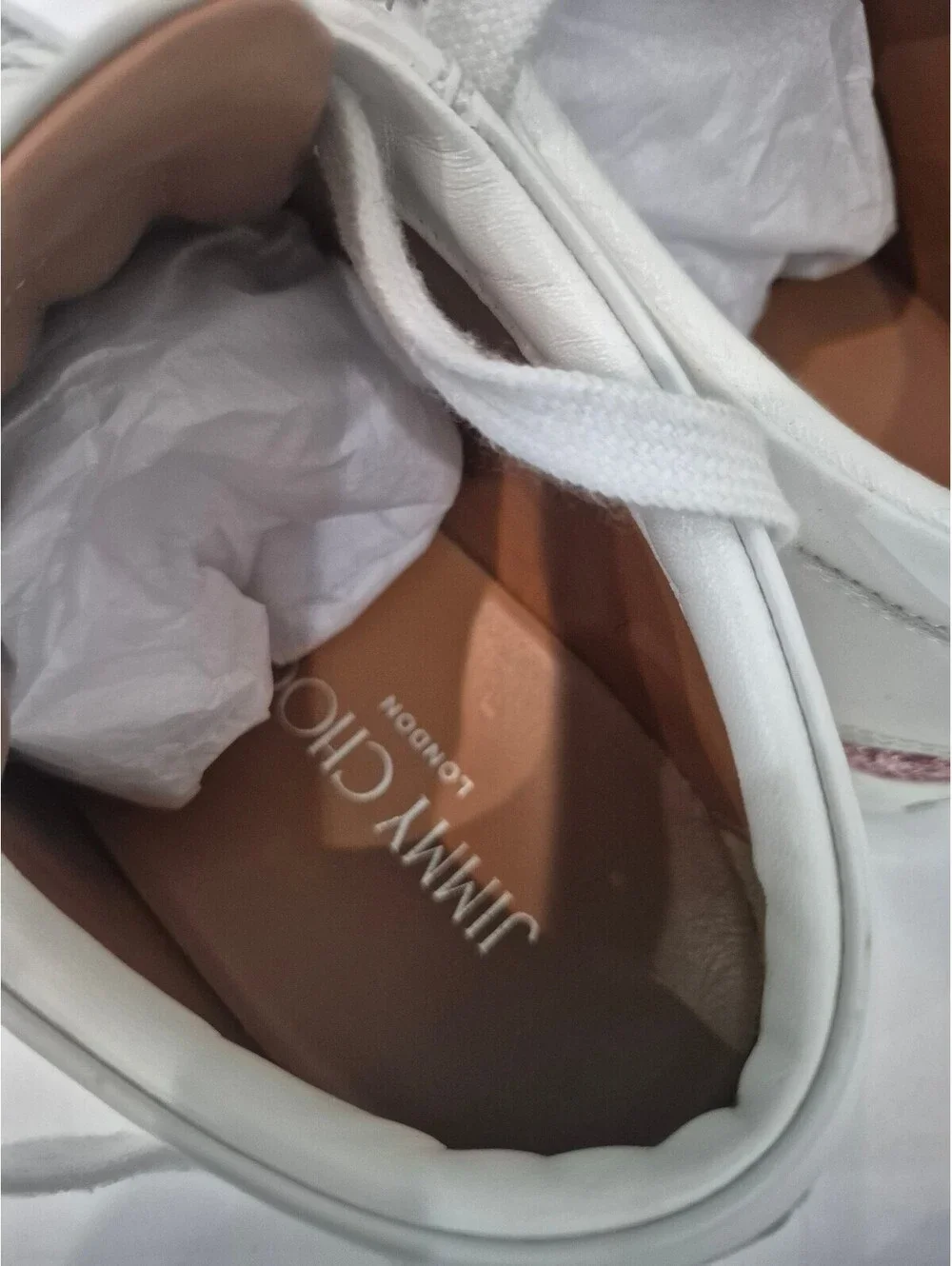 JIMMY CHOO Miami Sneakers Glitter Leather Sneakers Size 39